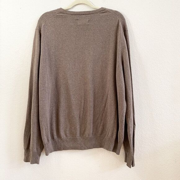 Article 365 Sweater XL Mens Long Sleeve Cotton Cashmere Blend Brown V Neck - Picture 9 of 9